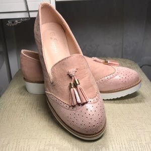 Italian platform loafers never worn